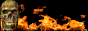 evil fire skull button
