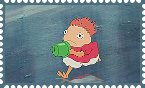 ponyo frog stamp
